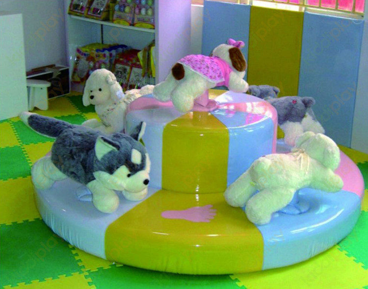 Indoor Electric Motion Soft Toys Merry Go Round Playground Accessories