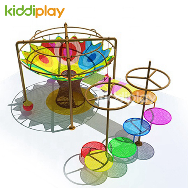  Indoor Playground KiddiPlay Rainbow Colorful Nylon Crocheted Climbing Net Equipment