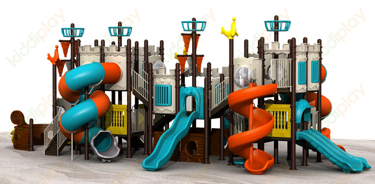 Factory Manufacturer Plastic Slide Children Outdoor Playground of Pirate Ship Series