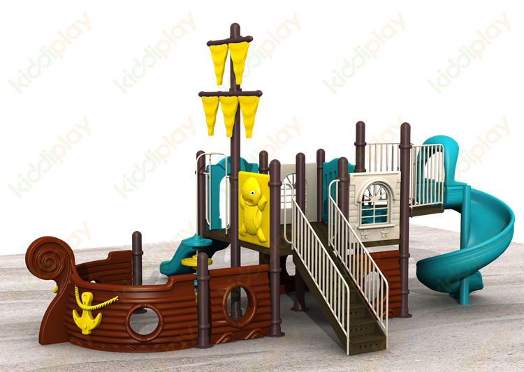 Pirate Ship Series Plastic Slide Material Outdoor Playground Equipment for Sale