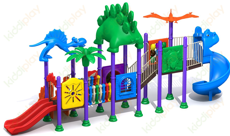 Children Plastic Slide Outdoor Playground Ancient Dinosaur Series
