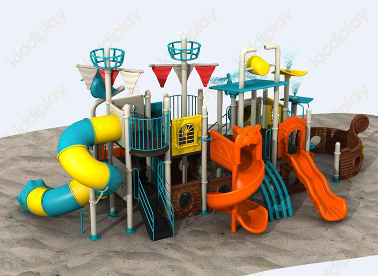 Commercial Kids Plastic Slide Outdoor Water Series Playground Equipment
