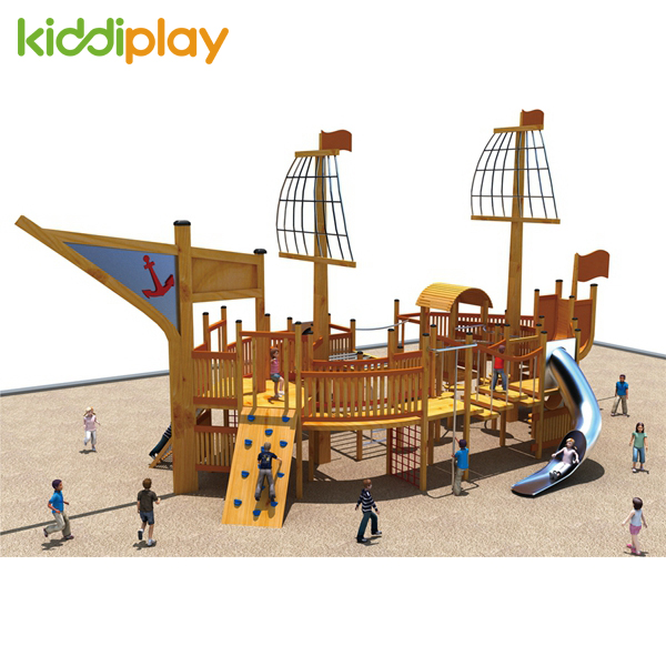 Best Quality Wooden Pirate Ship Outdoor Playground for Children Game