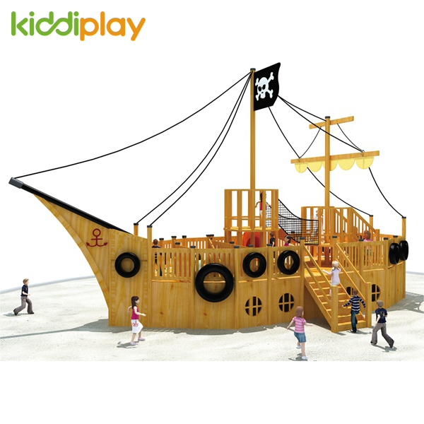 Outdoor Large Wooden Pirate Ship Series Playground Equipment for Children