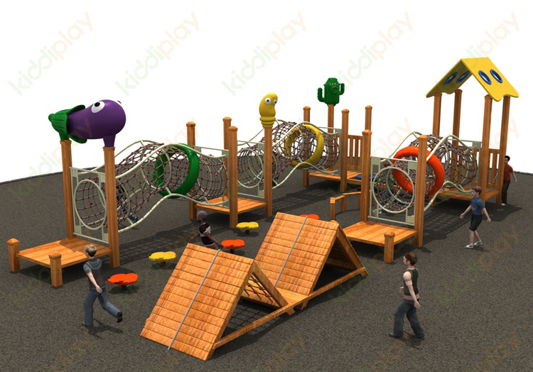 2018 Popular Kids Commercial Fun Gym Wooden Series Outdoor Playground