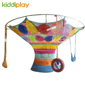 Kids Indoor Playground Crocheted Rainbow Colorful Climbing Net Equipment
