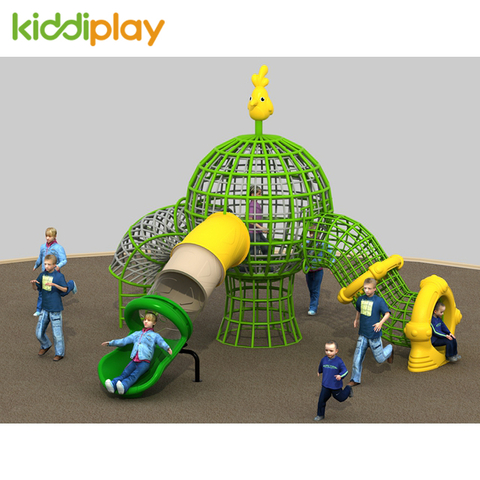 Small amusement park climbing rope course playground