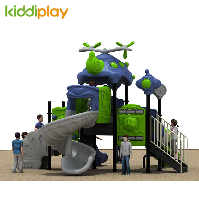 Good Price Airplane Theme Kids Plastic Playground, Children Slide Game Outdoor Equipment
