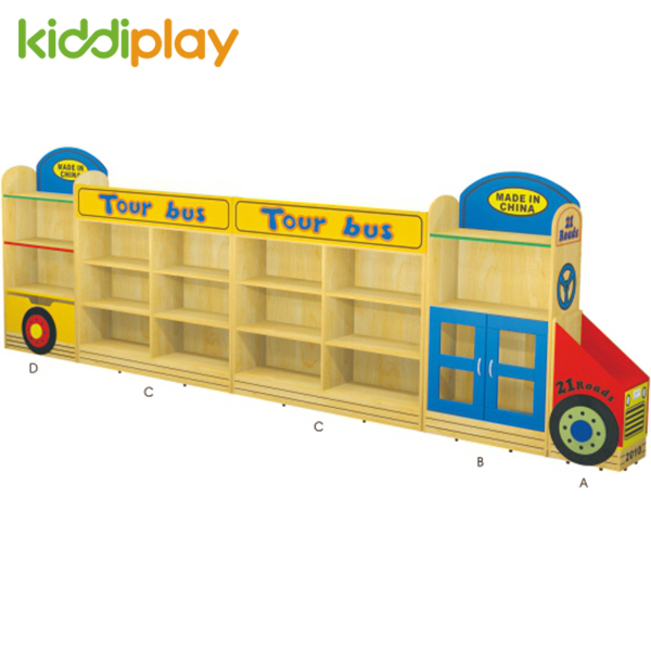 Tour Bus Design Wooden Toy Storage Cabinet