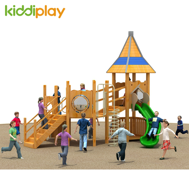 Wooden Outdoor Playground for Children Slide