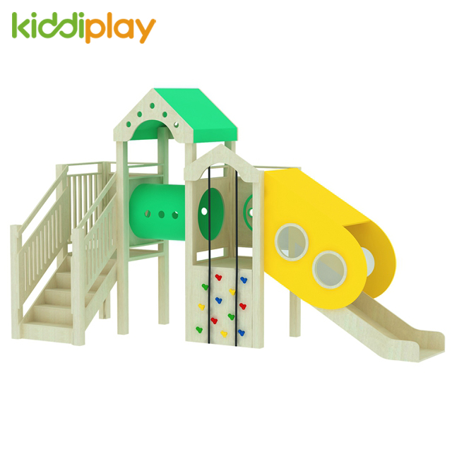 China Indoor Kids Wood Material Wooden Slide Play Ground