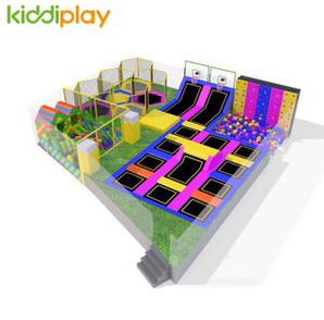 What equipment will be in the indoor trampoline park?