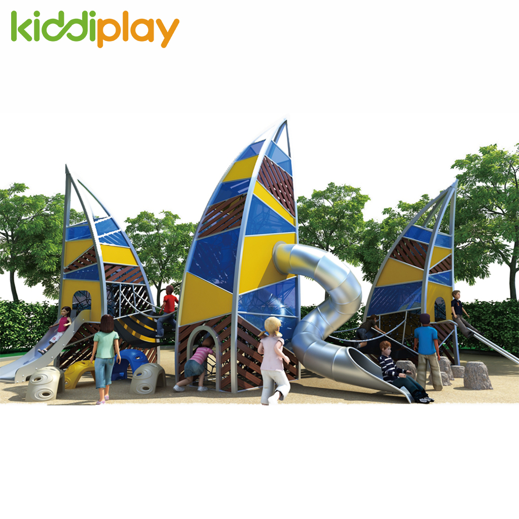 Hot Large Children Happy Outdoor Wooden Climbing House Playground 