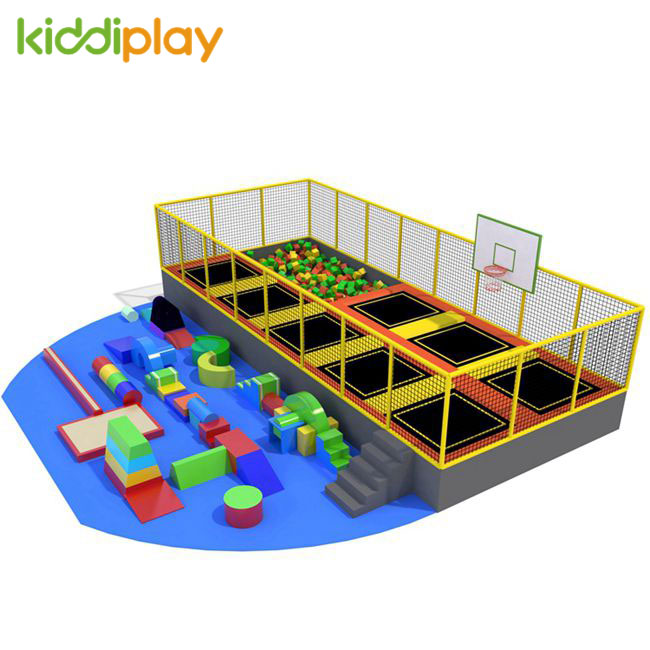 KD11033B Trampoline Park Soft Playground with Foam Pit Basketball Area