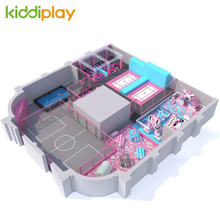 KD11033C Theme Trampoline Park with zip line parkour foam pit building blocks. 