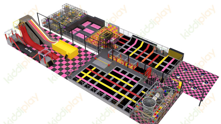KD11061A Colorful Indoor Playground Free Jump Climbing Wall Foam Pit Trampoline Park Center