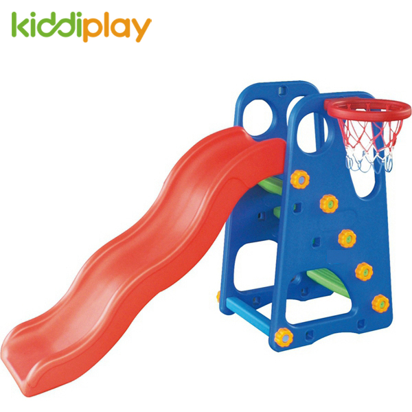 KiddiPlay Children's Plastic Play Toy Slide And Swing With Basketry 