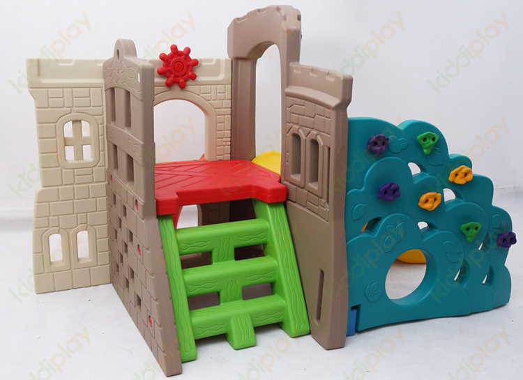 Indoor Lovely Castle Toys Plastic Slide And Swing