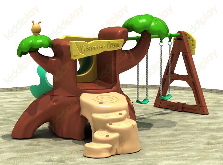 Simulation Plastic Warrior Tree Slide And Swing For Children 